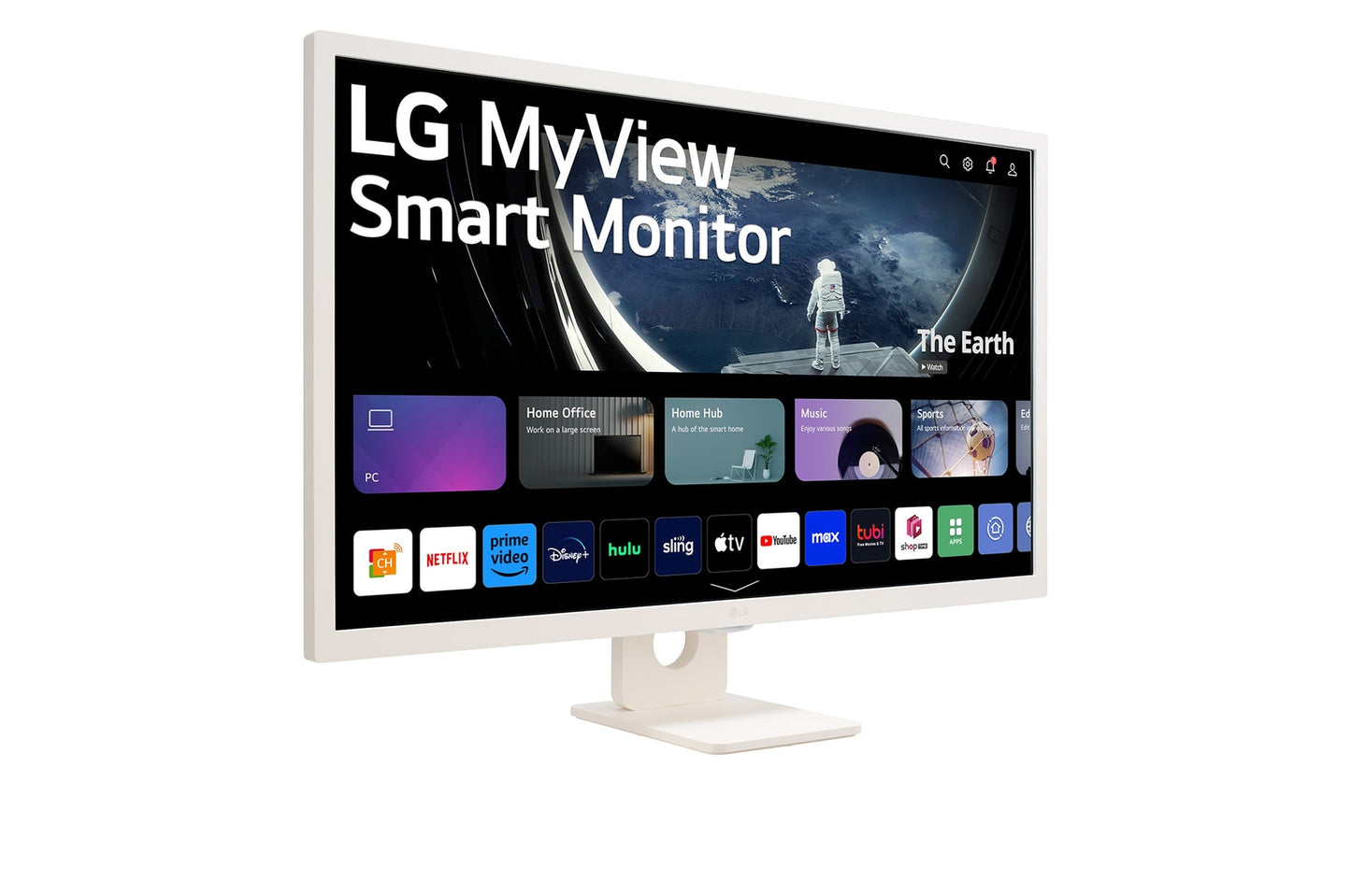 LG MyView 32SR50F-W 32" 60Hz 1080p FHD IPS Panel HDR10 Smart Monitor with Dual Speakers - White