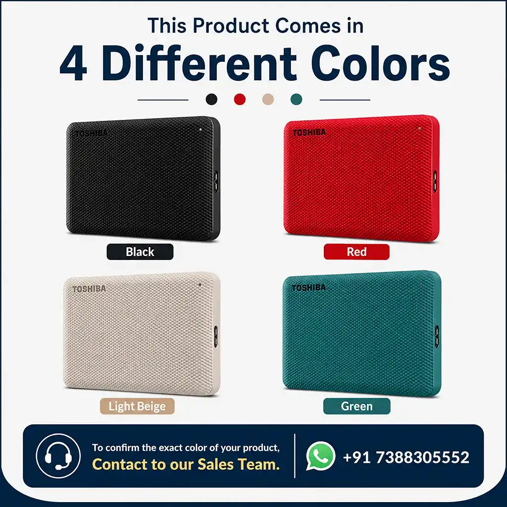 Toshiba Canvio Advance 2TB Portable External Hard Drive available in Black, Red, Light Beige and Green colors -tpstech.in