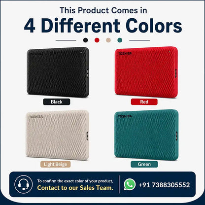 Toshiba Canvio Advance 2TB Portable External Hard Drive available in Black, Red, Light Beige and Green colors -tpstech.in