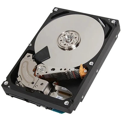 Toshiba MG11 Series 24TB enterprise hard drive internal structure showing platter and head actuator arm at an angle -tpstech.in