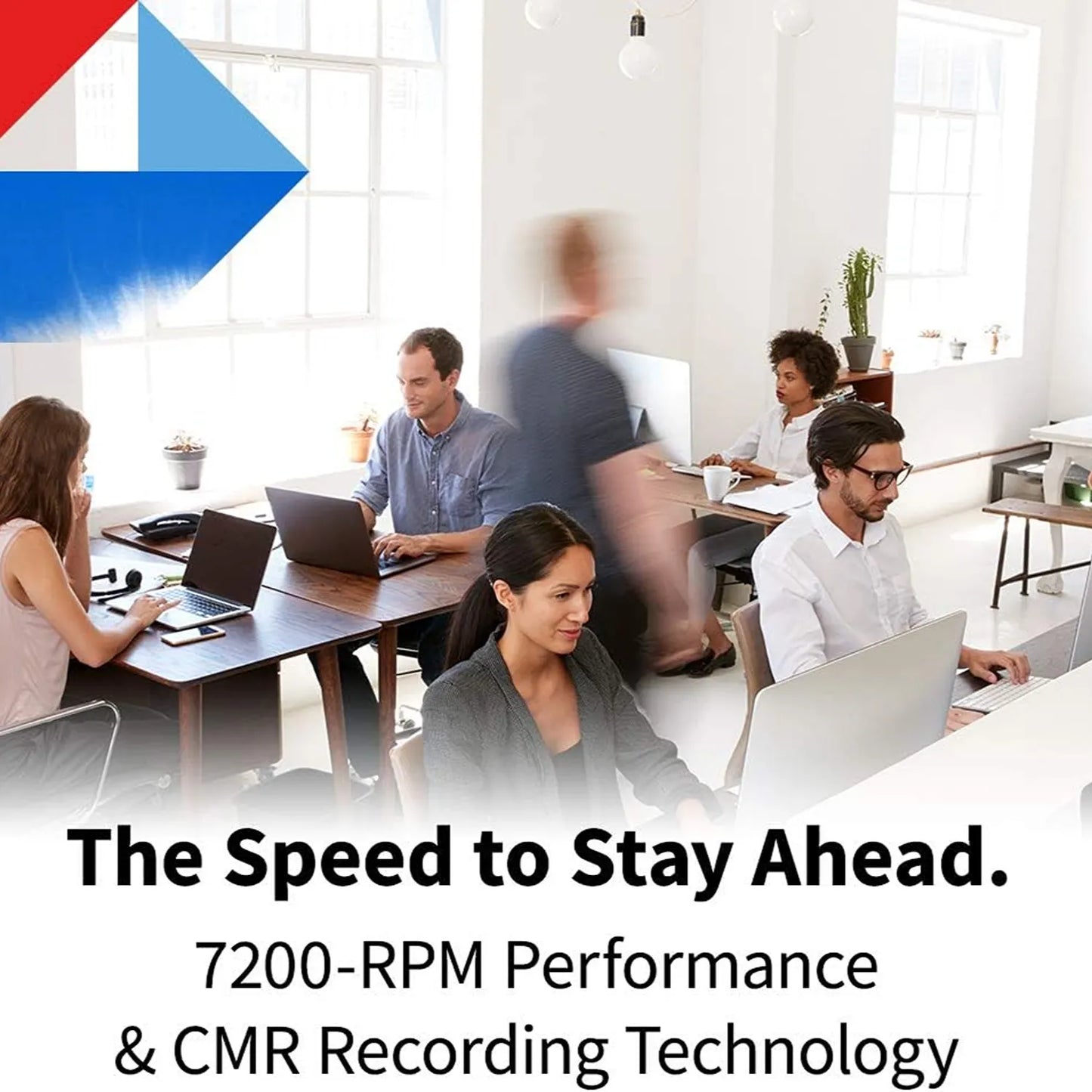 Team working in office showcasing high speed 7200 RPM and CMR performance of Toshiba N300 20TB NAS Internal HDD -tpstech.in