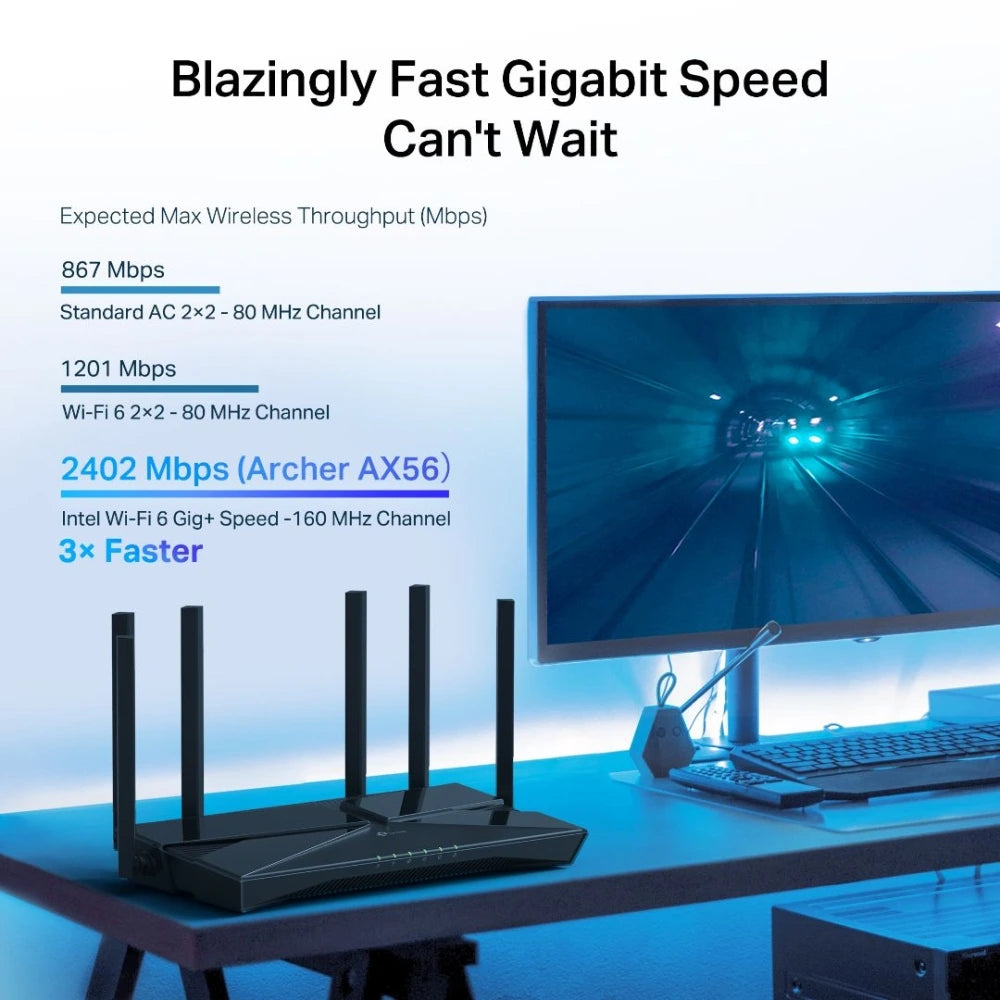TP-Link Archer AX3000 AX56 Wi-Fi 6 Router High-Speed Gigabit Network