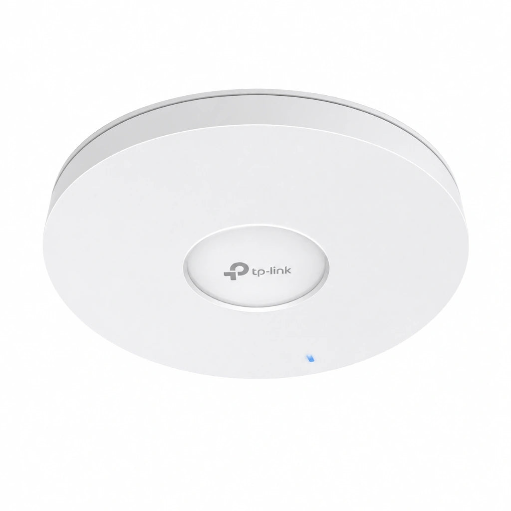 Front angled view of TP-Link EAP653 AX3000 dual-band Wi-Fi 6 ceiling mount wireless access point
