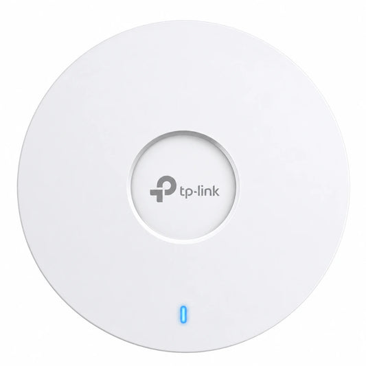 Top view of TP-Link EAP653 AX3000 ceiling mount Wi-Fi 6 access point with minimalist enterprise design
