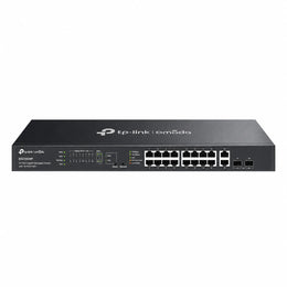 TP-Link ES220GMP front view showing 20-port Gigabit PoE+ Easy Managed Switch ports tpstech.in