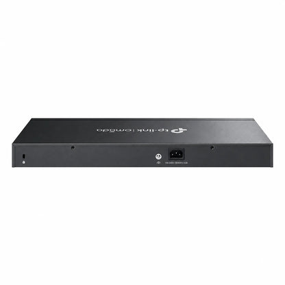 TP-Link ES220GMP rear view with power input and rackmount network switch design tpstech.in