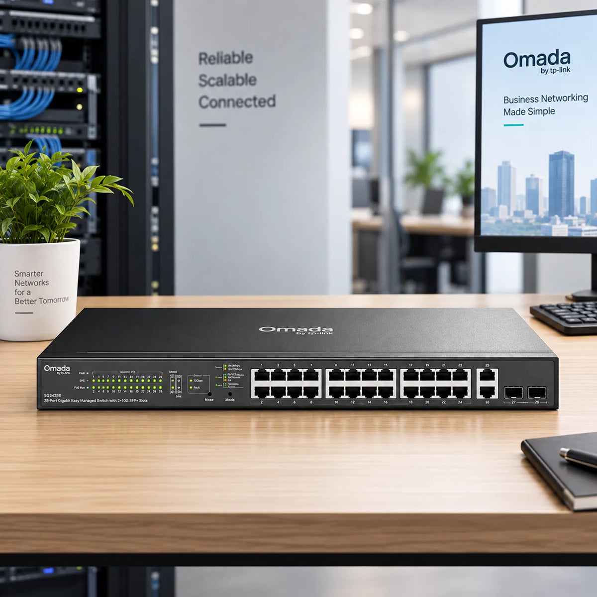 TP-Link ES228GP 28-port Gigabit PoE+ switch for office networking and business connectivity -tpstech.in