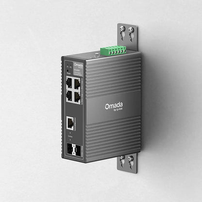 TP-Link IES206G 6-Port Gigabit Industrial Switch wall mounting installation view -tpstech.in