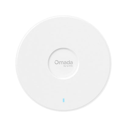 TP-Link Omada EAP770 Wi-Fi 7 Tri-Band Access Point front circular view with Omada logo and LED indicator -tpstech.in