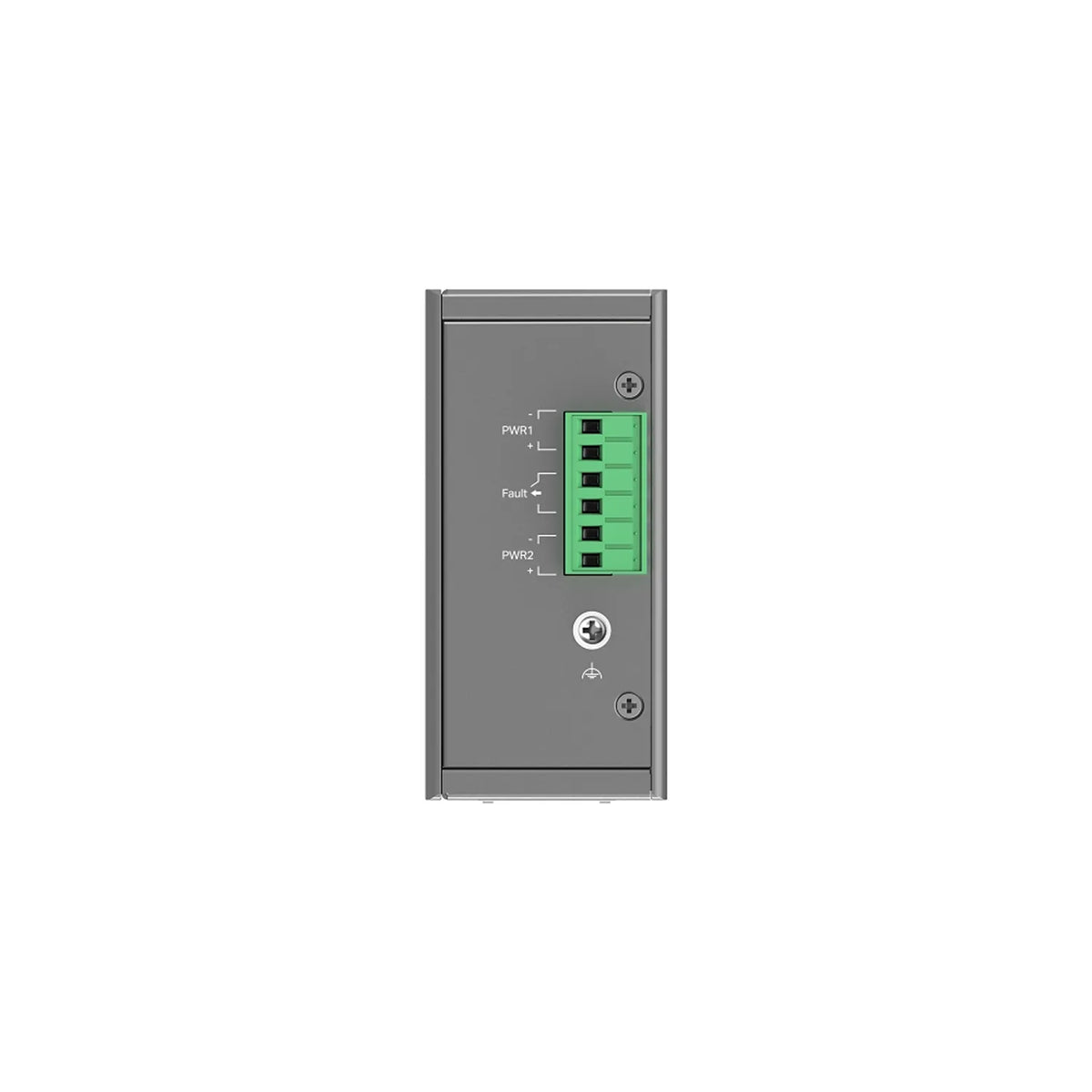 TP-Link Omada IES208G industrial switch redundant power input and fault indicator panel view -tpstech.in