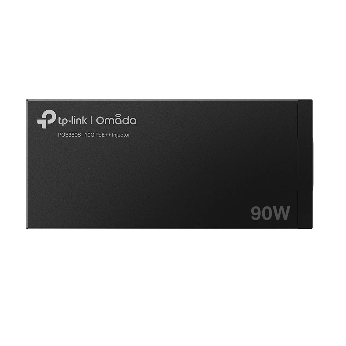 TP-Link POE380S 90W 10G PoE++ injector front view with Omada branding -tpstech.in