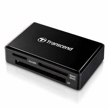Transcend USB 3.1 Gen 1 Multi Card Reader Angled View Showing Card Slots -tpstech.in