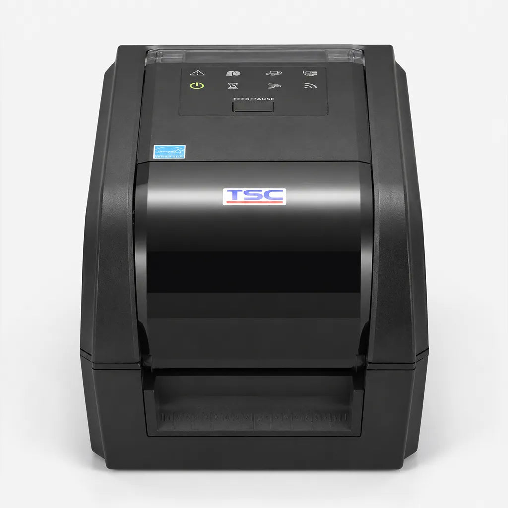 TSC TX210 Desktop Barcode Printer 203 DPI Thermal Transfer & Direct Thermal front view with compact desktop design for barcode and label printing -tpstech.in