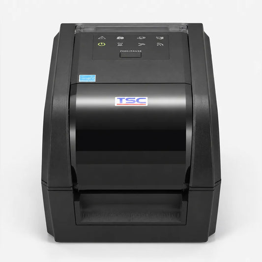 TSC TX210 Desktop Barcode Printer 203 DPI Thermal Transfer & Direct Thermal front view with compact desktop design for barcode and label printing -tpstech.in
