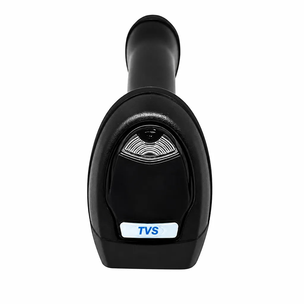Front angle view of TVS Electronics BS-I201 S Bluetooth wireless 2D barcode scanner for fast barcode scanning -tpstech.in