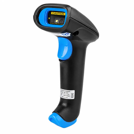 TVS Electronics BS-i201s WL Wireless 2D Barcode Scanner rear angle view showing ergonomic handheld design -tpstech.in