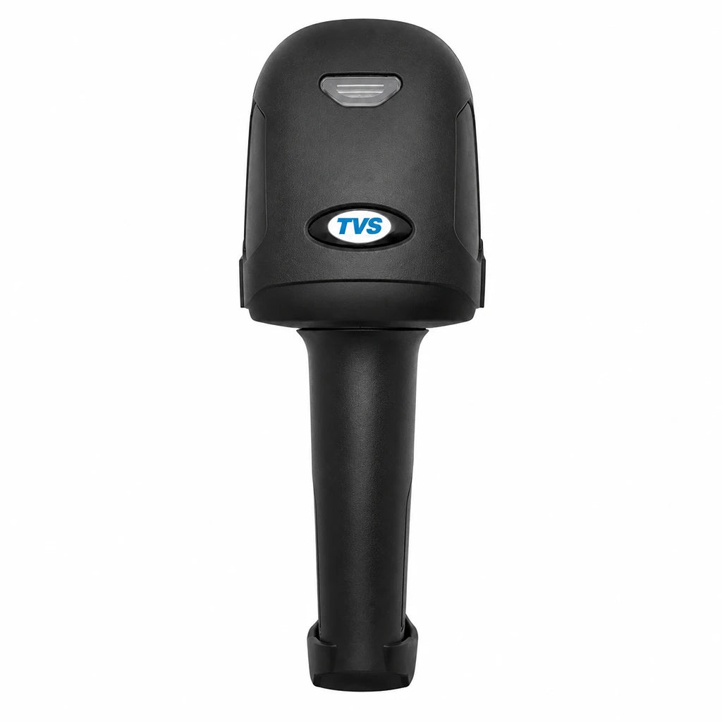TVS BS-i201T handheld 2D barcode scanner front view showing ergonomic design for retail POS and inventory management -tpstech.in