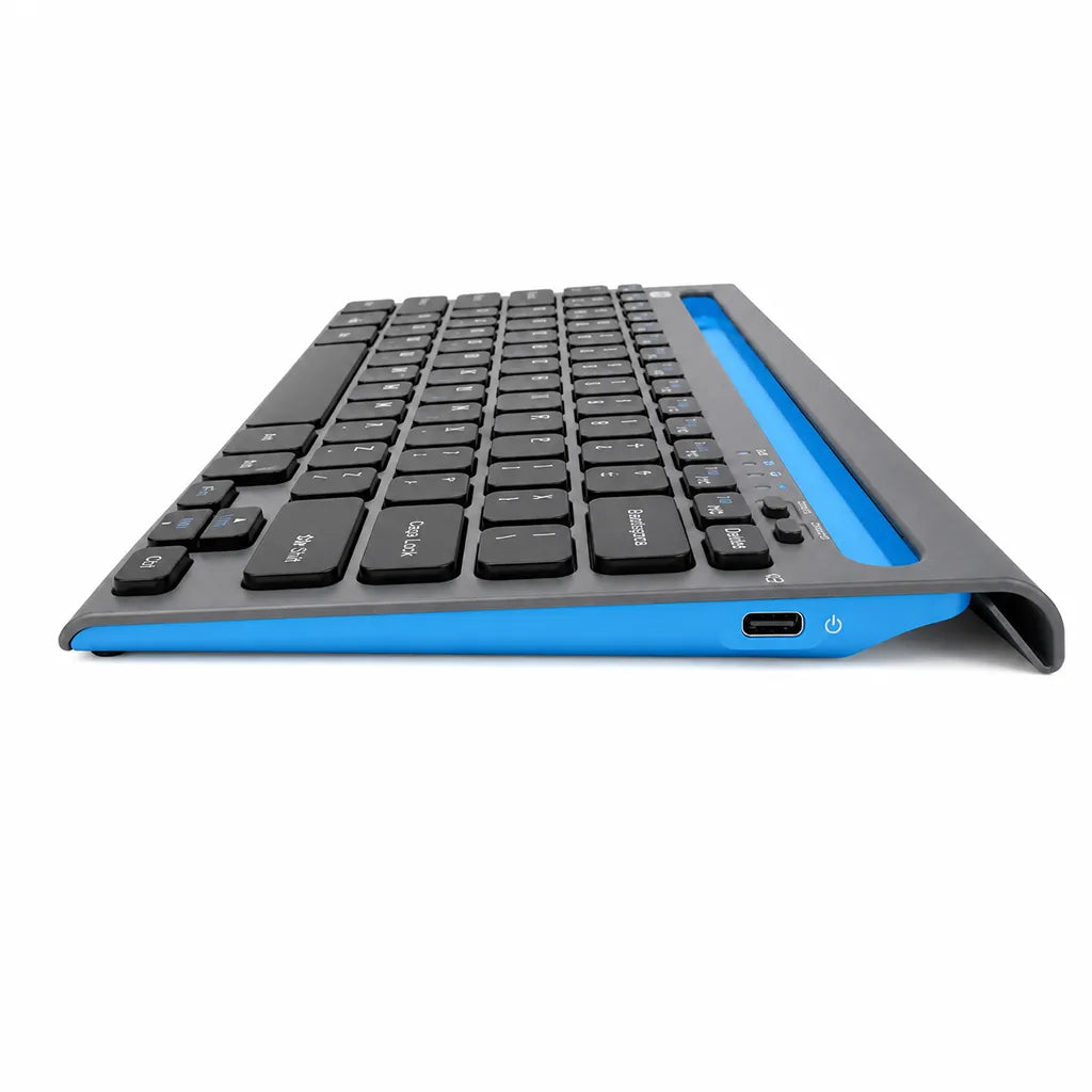 TVS Electronics Champ BK372 Multi Device Wireless Bluetooth Keyboard side profile showing slim design and USB Type-C charging port -tpstech.in