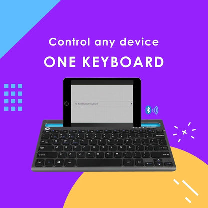 TVS Electronics Champ BK372 Multi Device Wireless Bluetooth Keyboard connected to a tablet demonstrating multi device wireless connectivity -tpstech.in