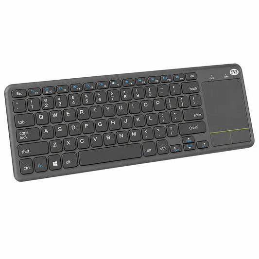 TVS Electronics Champ Smart Wireless Keyboard with integrated touch pad, multimedia keys and compact wireless layout for Smart TV, PC and laptop -tpstech.in