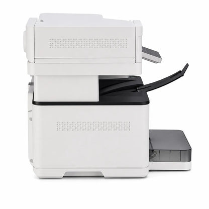 TVS Electronics Blaze MD-30ANW multifunction mono laser printer right side profile showing compact office design and paper output tray (tpstech.in)