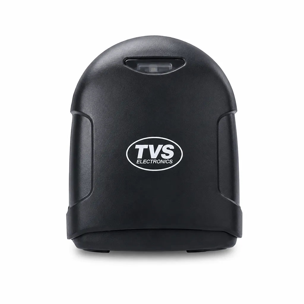 TVS Electronics BS-i201G Lite 2D Wired USB Barcode Scanner back view with compact ergonomic design for POS systems - tpstech.in