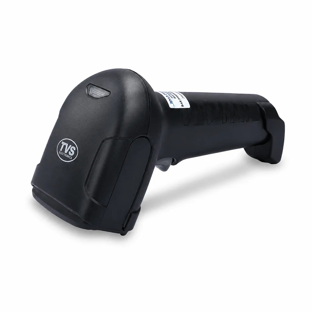 TVS Electronics BS-i201G Lite 2D Wired USB Barcode Scanner rear right angle view with durable handheld design for barcode reading - tpstech.in
