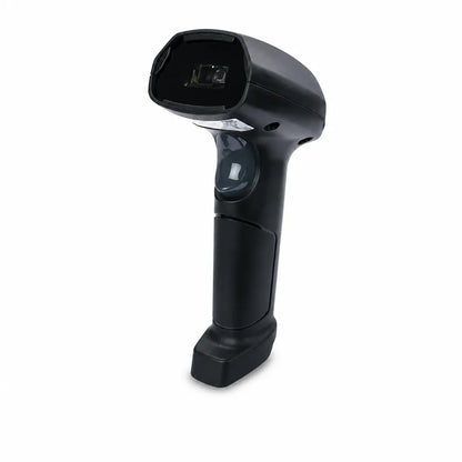 TVS Electronics BS-i201G Lite 2D Wired USB Barcode Scanner right front angle view with ergonomic handheld design for POS billing - tpstech.in