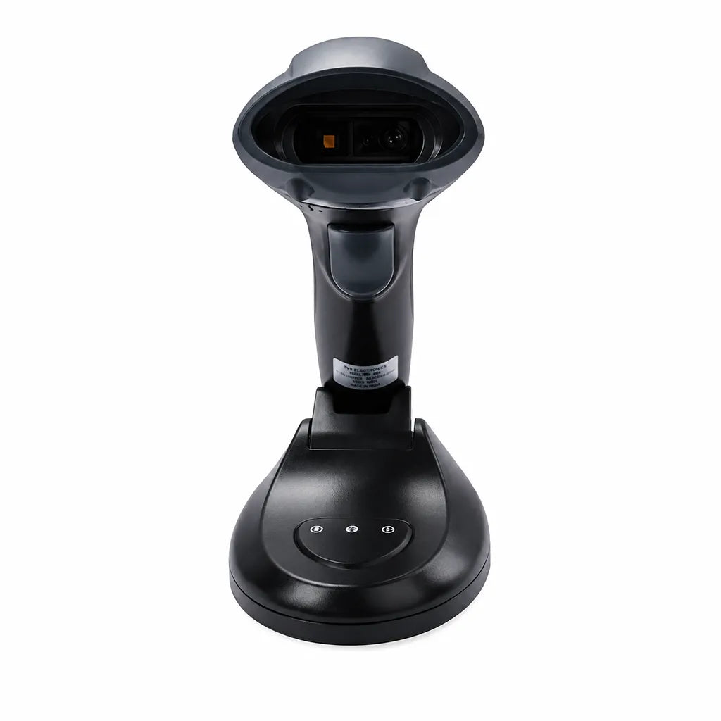 Front view of TVS Electronics BS-i203s BT Lite Bluetooth 2D barcode scanner with charging dock -tpstech.in