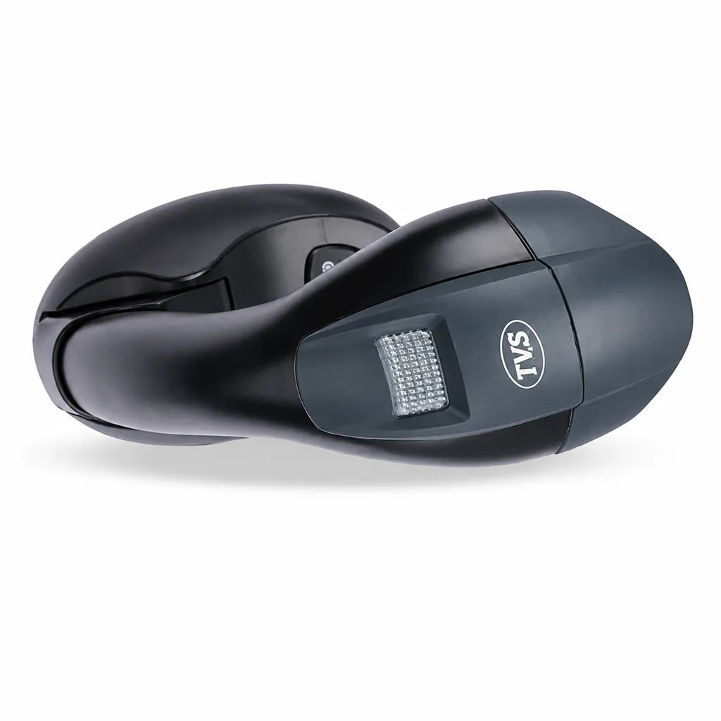 Top view of TVS Electronics BS-i203s BT Lite wireless 2D barcode scanner showing ergonomic handheld design -tpstech.in