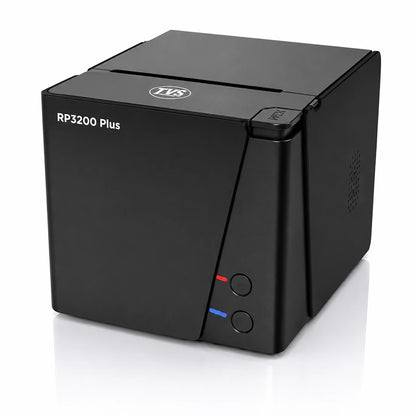 TVS Electronics Champ RP3200 Plus 3 Inch Thermal Receipt Printer front angled view with compact POS design for retail billing and receipt printing -tpstech.in