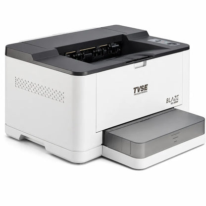 TVS Electronics MD-30NW multifunction mono laser printer angled front view showing compact design for home and office use - tpstech.in