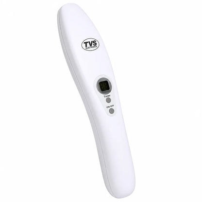 TVS Electronics MD-U204I portable UV Wand Sterilizer left angle view featuring LCD timer display for efficient surface disinfection -tpstech.in