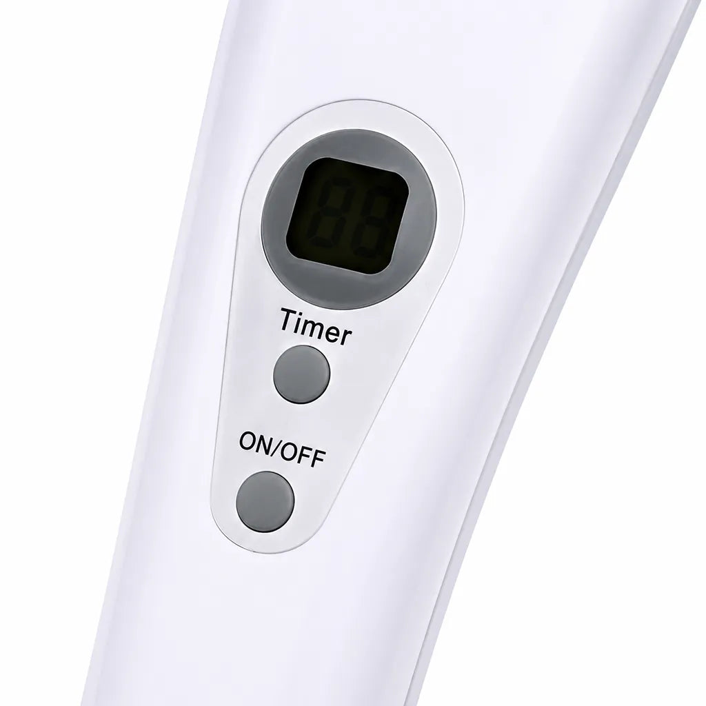 Close-up of TVS Electronics MD-U204I UV Wand Sterilizer digital timer display and power controls for easy handheld operation -tpstech.in