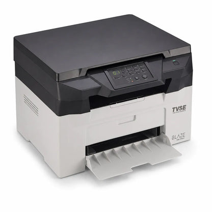 TVS Electronics MN-26NW multifunction mono laser printer front right angle view with compact office-friendly design -tpstech.in