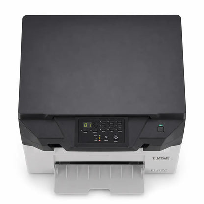 TVS Electronics MN-26NW multifunction mono laser printer top view showing intuitive control panel and flatbed scanner design -tpstech.in