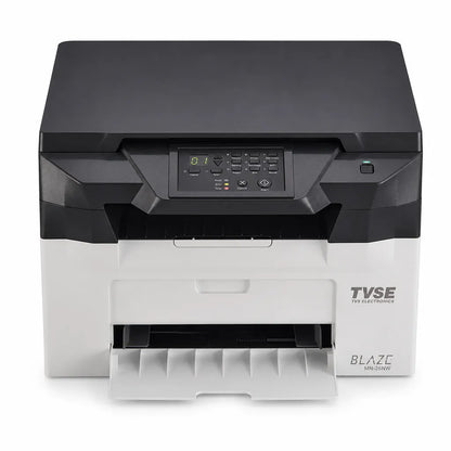 TVS Electronics MN-26NW multifunction mono laser printer front view with print, copy and scan functionality for business and home office use -tpstech.in