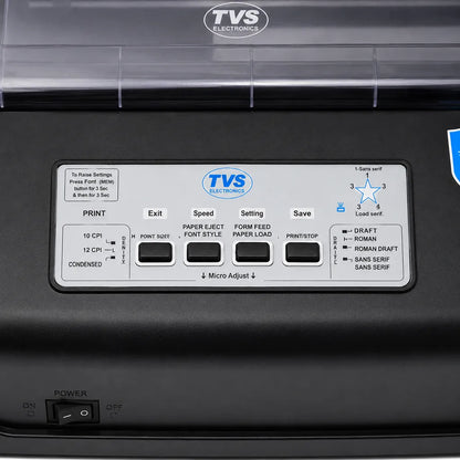 TVS Electronics MSP 250 Star Dot Matrix Printer control panel with print settings and function buttons -tpstech.in