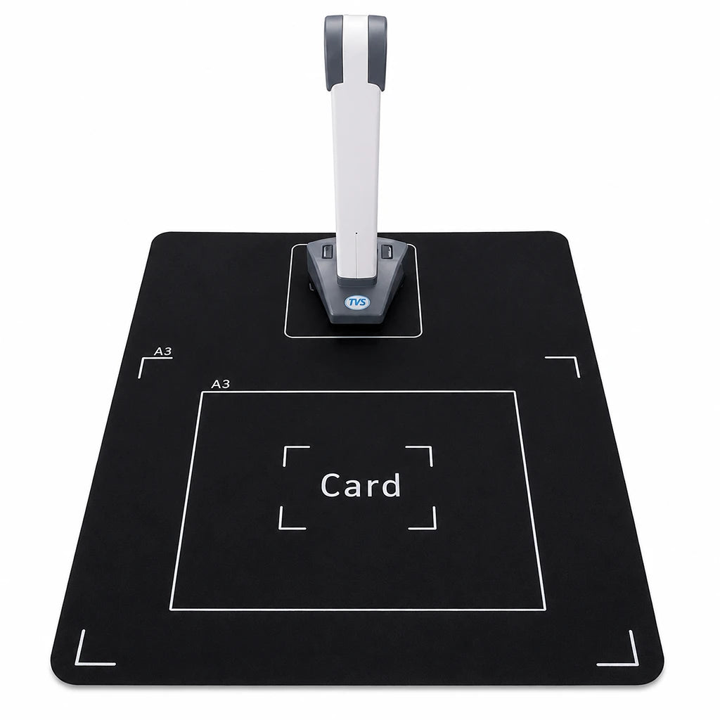 TVS Electronics PDS 8M portable document scanner top view with A3 scanning mat for document and card scanning -tpstech.in