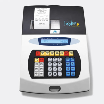 TVS Electronics PT 262 Plus electronic cash register with built-in 57mm thermal receipt printer front view for retail billing -tpstech.in
