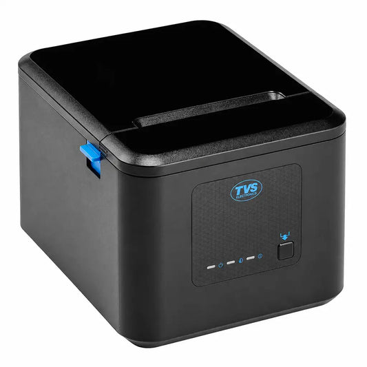 TVS Electronics RP 3230 3 Inch Thermal Receipt Printer with USB Type-B, Ethernet and Serial connectivity front angle view for POS billing -tpstech.in