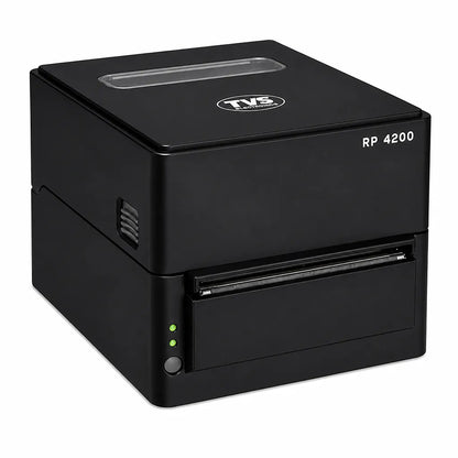 TVS Electronics RP 4200 4 inch thermal receipt printer front right angle view with high-speed direct thermal printing and front exit paper path -tpstech.in
