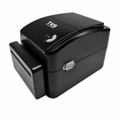 TVS Electronics RP 4230 4-inch direct thermal receipt printer left side angle view with compact business-ready design -tpstech.in