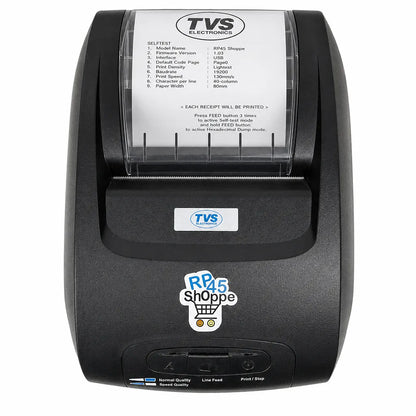 TVS Electronics RP-45 Shoppe 9-Pin Dot Matrix POS Printer front view for retail billing and receipt printing -tpstech.in