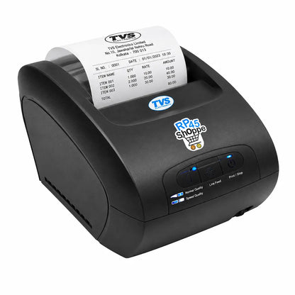 TVS Electronics RP-45 Shoppe 40-column POS printer right angled view with compact design -tpstech.in