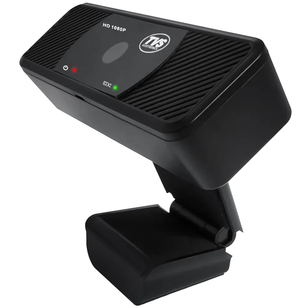 TVS Electronics WC 103 Full HD 1080P USB webcam front right angle view for video conferencing and online meetings -tpstech.in