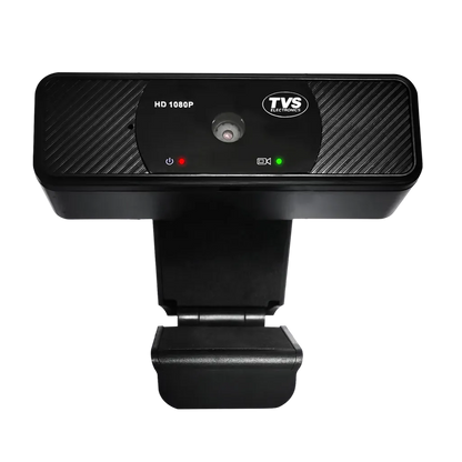 TVS Electronics WC 103 Full HD 1080P USB webcam front view with built-in microphone and LED status indicators -tpstech.in
