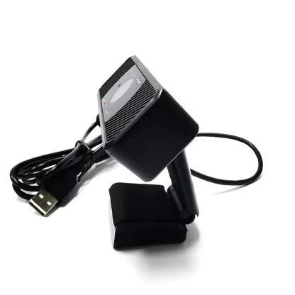 TVS Electronics WC 103 Full HD 1080P USB webcam left angle view with USB cable and built-in microphone -tpstech.in