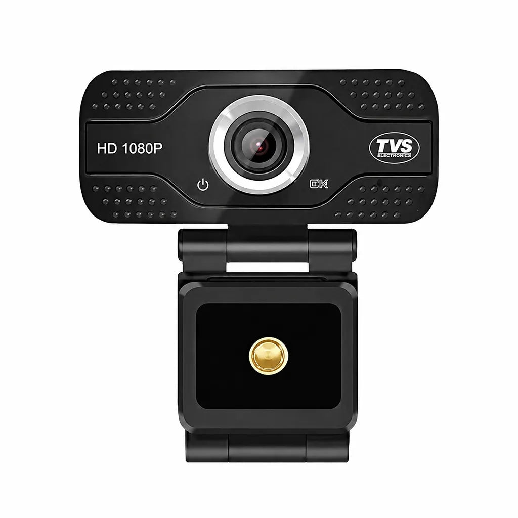 TVS Electronics WC 103 Plus Full HD 1080P webcam front view with built-in digital microphone and universal clip mount -tpstech.in
