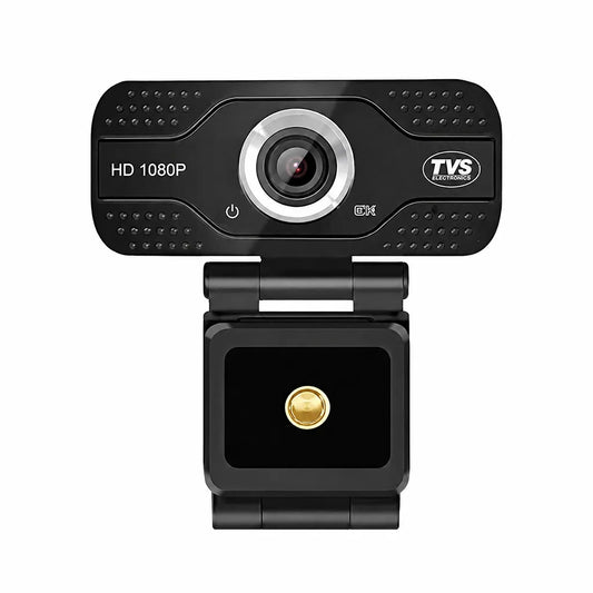 TVS Electronics WC 103 Plus Full HD 1080P webcam front view with built-in digital microphone and universal clip mount -tpstech.in